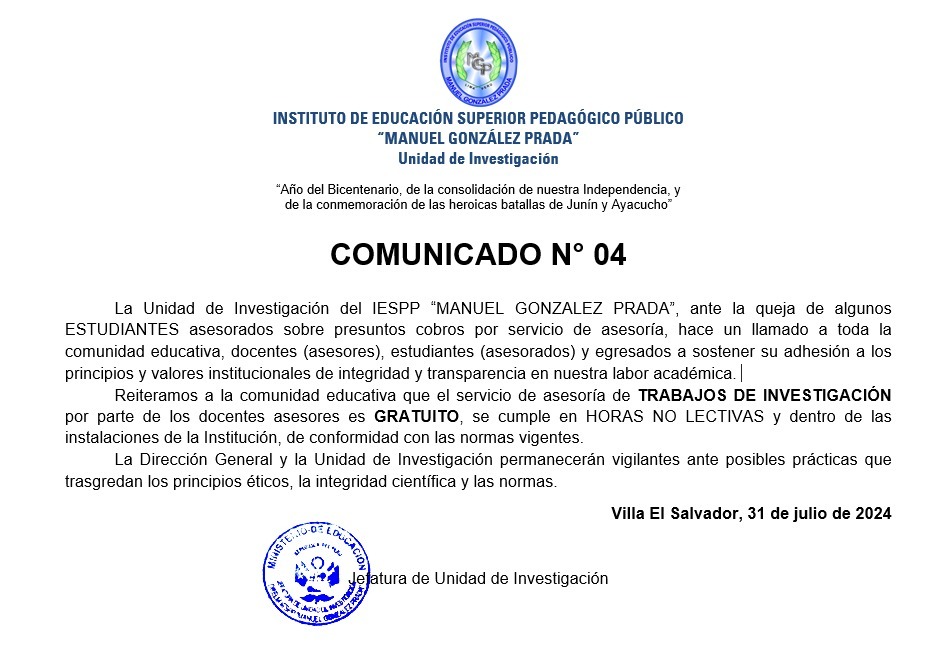 Comunicado # 04