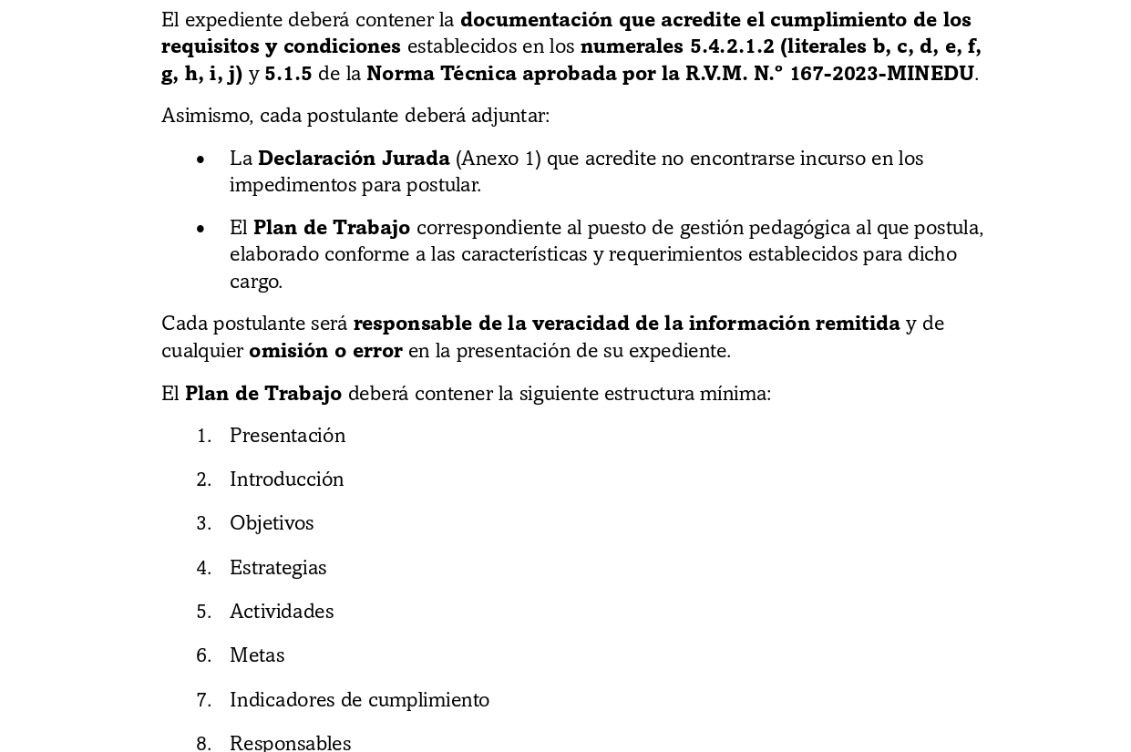 Segunda Convocatoria del Proceso de Encargatura de Puestos de Gestión Pedagógica